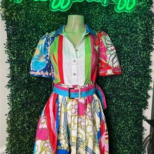 Multicolor Dress w/ Belt